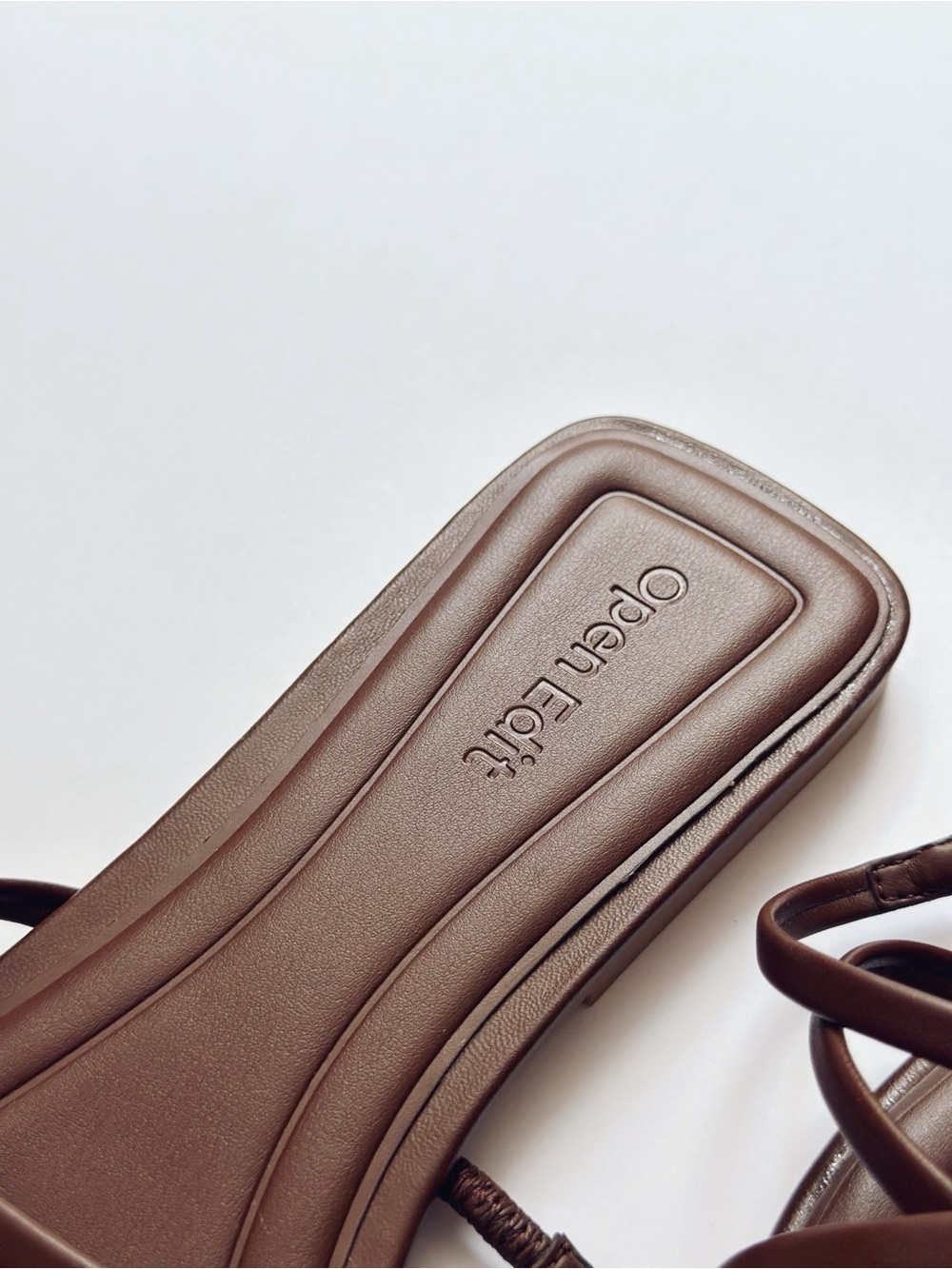 Open Edit Korva Slide Sandal In Brown - Picture 4 of 6